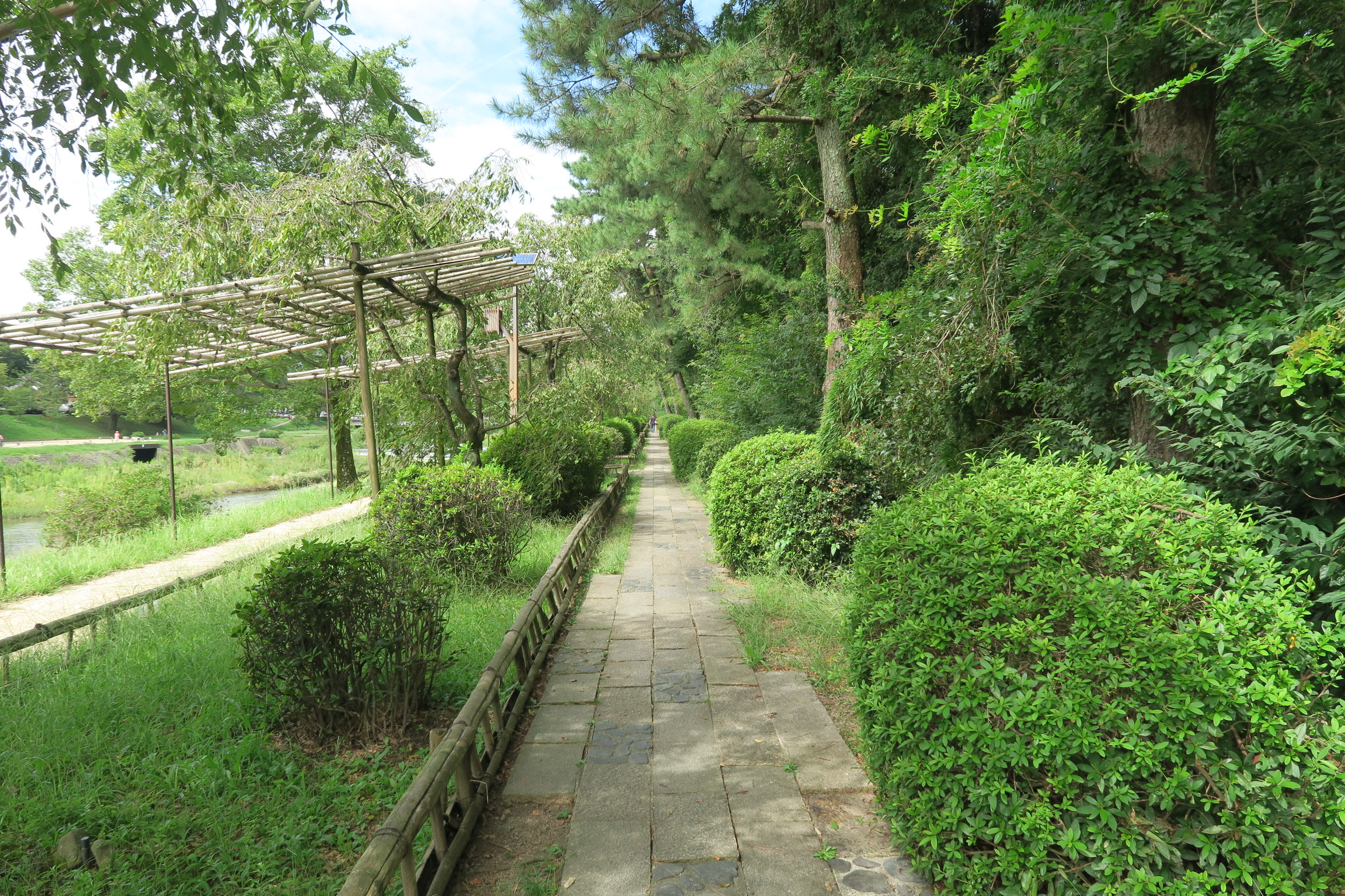歩行者優先の道を歩きながら、上賀茂神社を目指します。