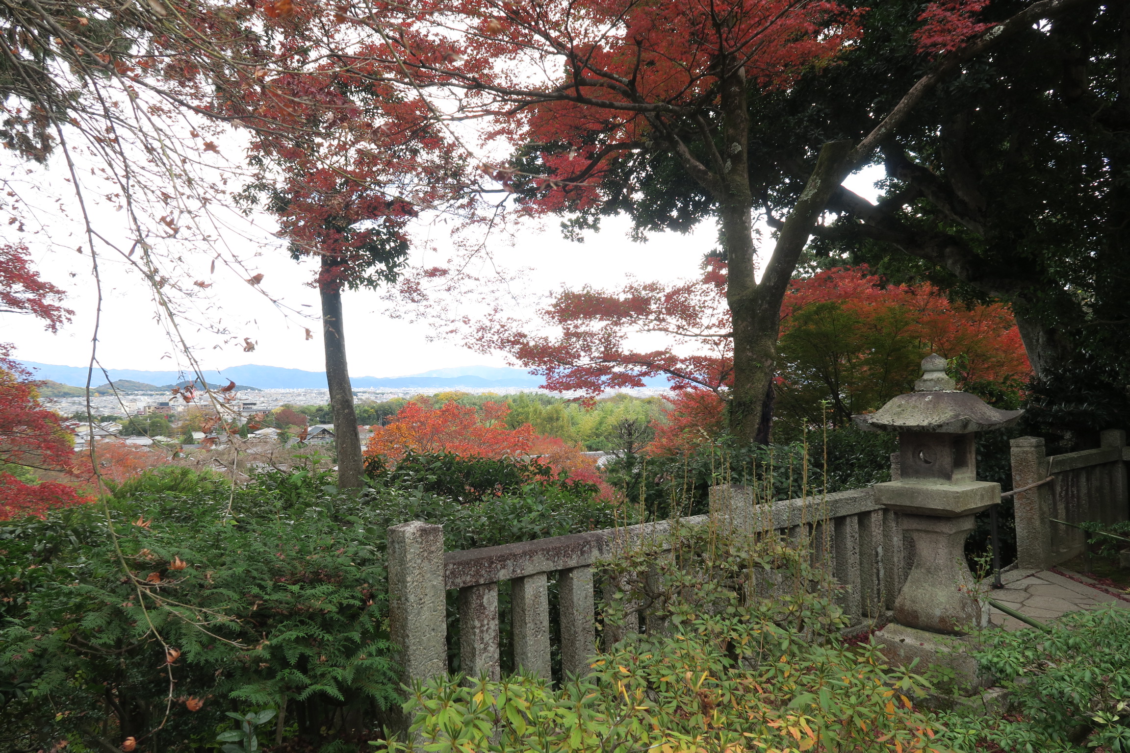 境内にある展望台。嵯峨野を一望できまる展望所があります。